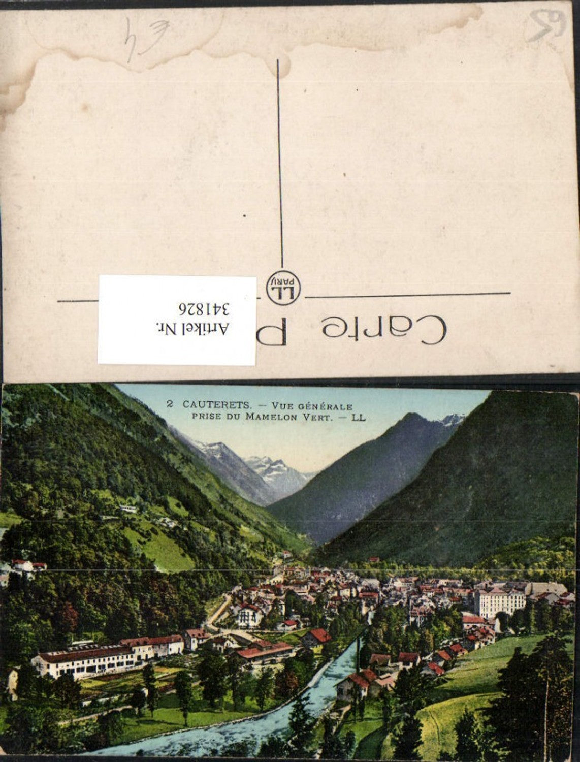 341826,Midi-Pyrenees Hautes-Pyrenees Cauterets Vue Generale prise du Mamelon Vert Totale