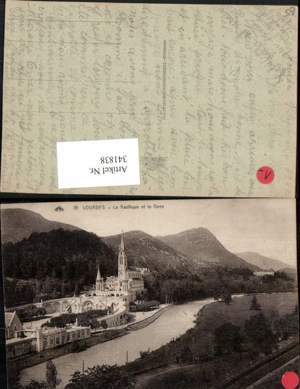 341838,Midi-Pyrenees Hautes-Pyrenees Lourdes La Basilique et le Gave Kirche