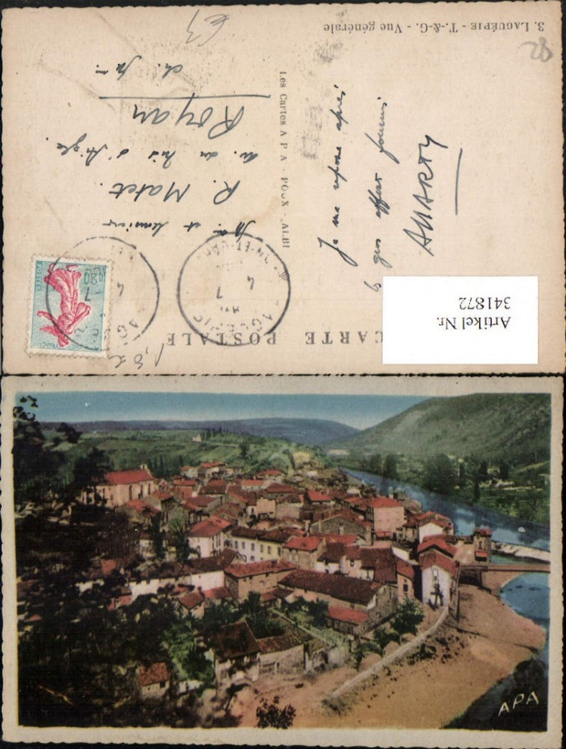 341872,Midi-Pyrenees Tarn-et-Garonne Laguepie Vue generale Totale