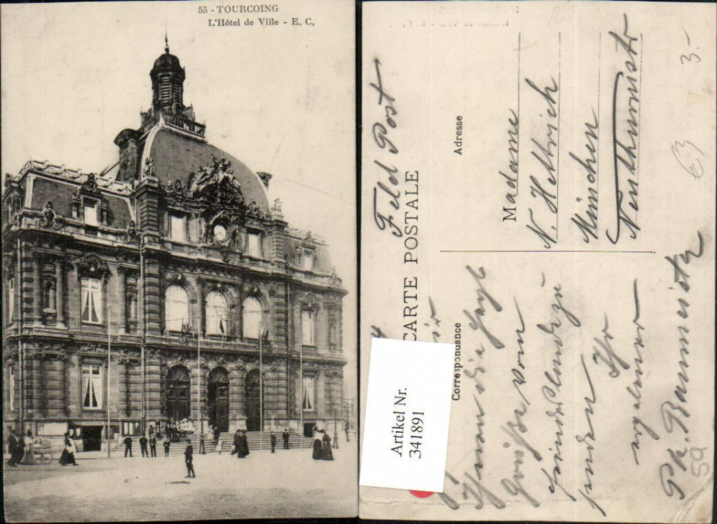 341891,Nord-Pas-de-Calais Nord Tourcoing L'Hotel de Ville Rathaus