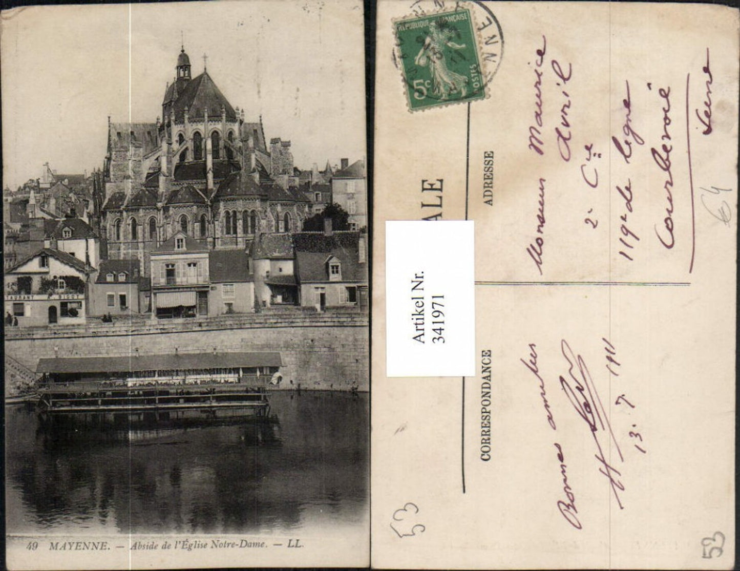 341971,Pays de la Loire Mayenne Abside de l'Eglise Notre-Dame Kirche