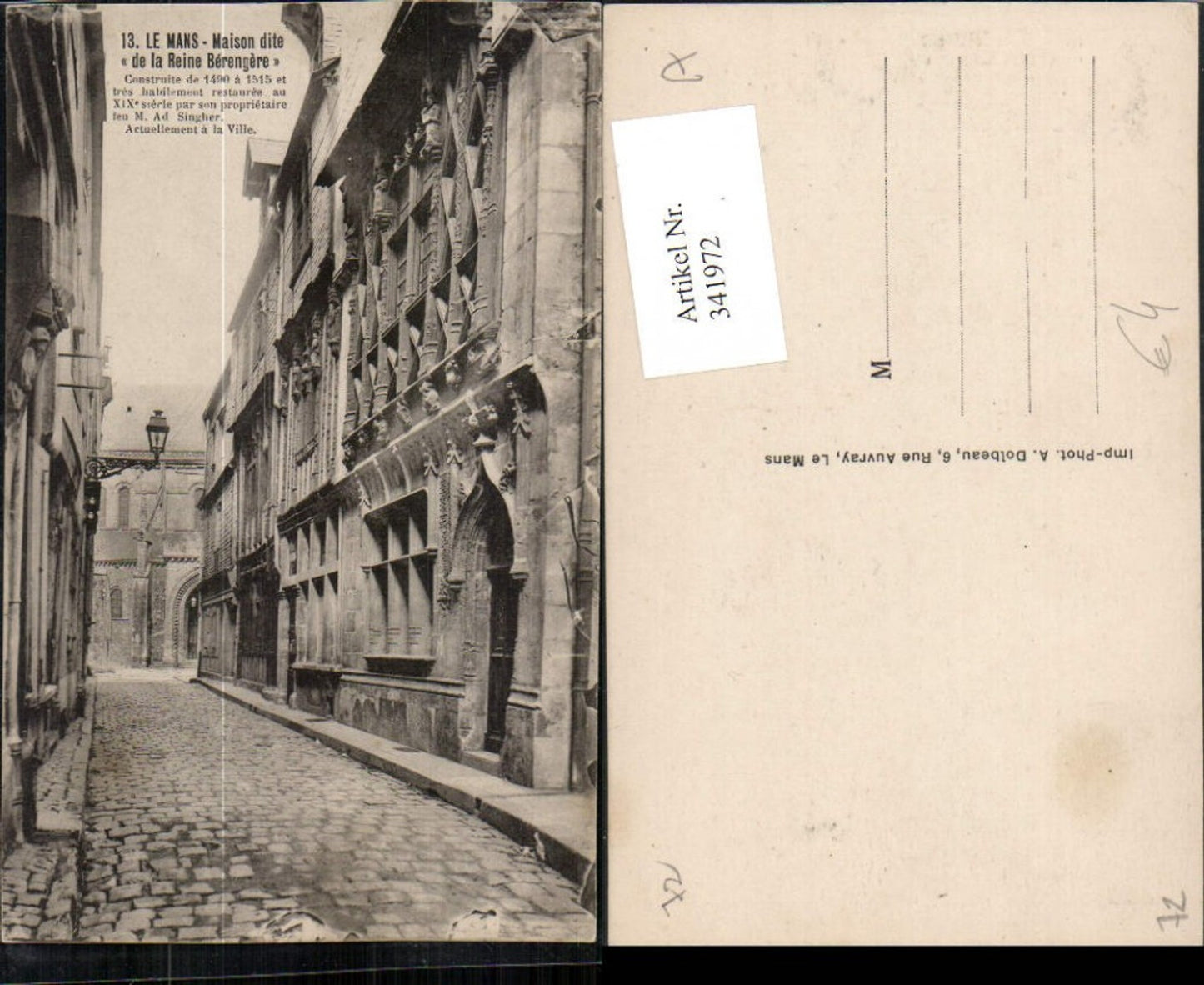 341972,Pays de la Loire Sarthe Le Mans Maison dite de la Reine Berengere Straßenansicht