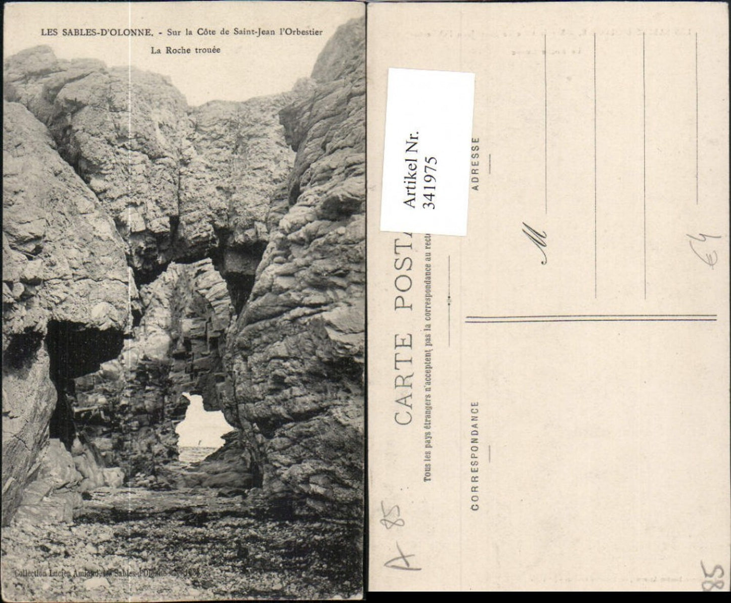 341975,Pays de la Loire Vendee Les Sables-d'Olonne La Roche trouee Felsen