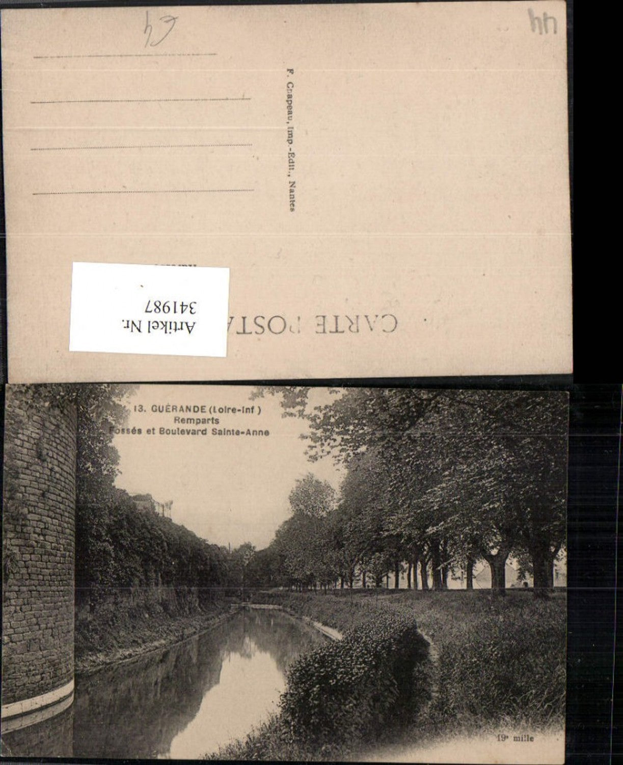 341987,Pays de la Loire Loire-Atlantique Guerande Remparts Fosses et Boulevard Sainte-Anne Fluss