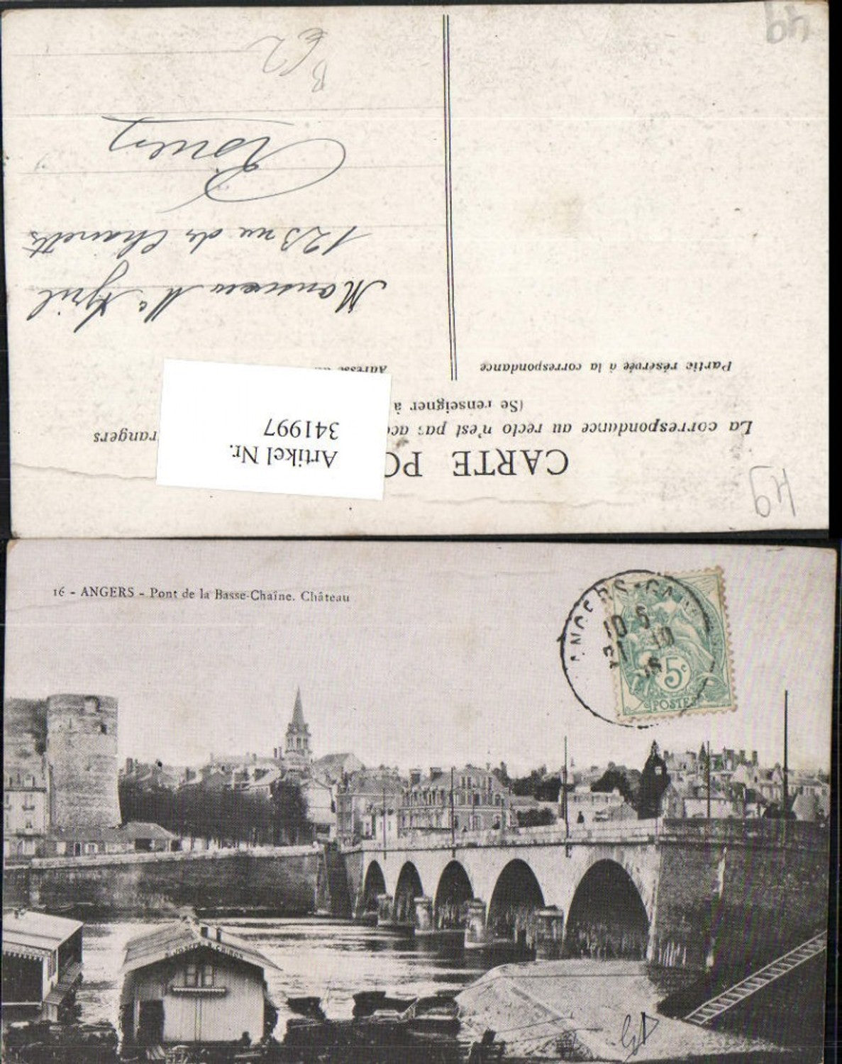 341997,Pays de la Loire Maine-et-Loire Angers Pont de la Basse-Chaine Chateau Brücke Schloss
