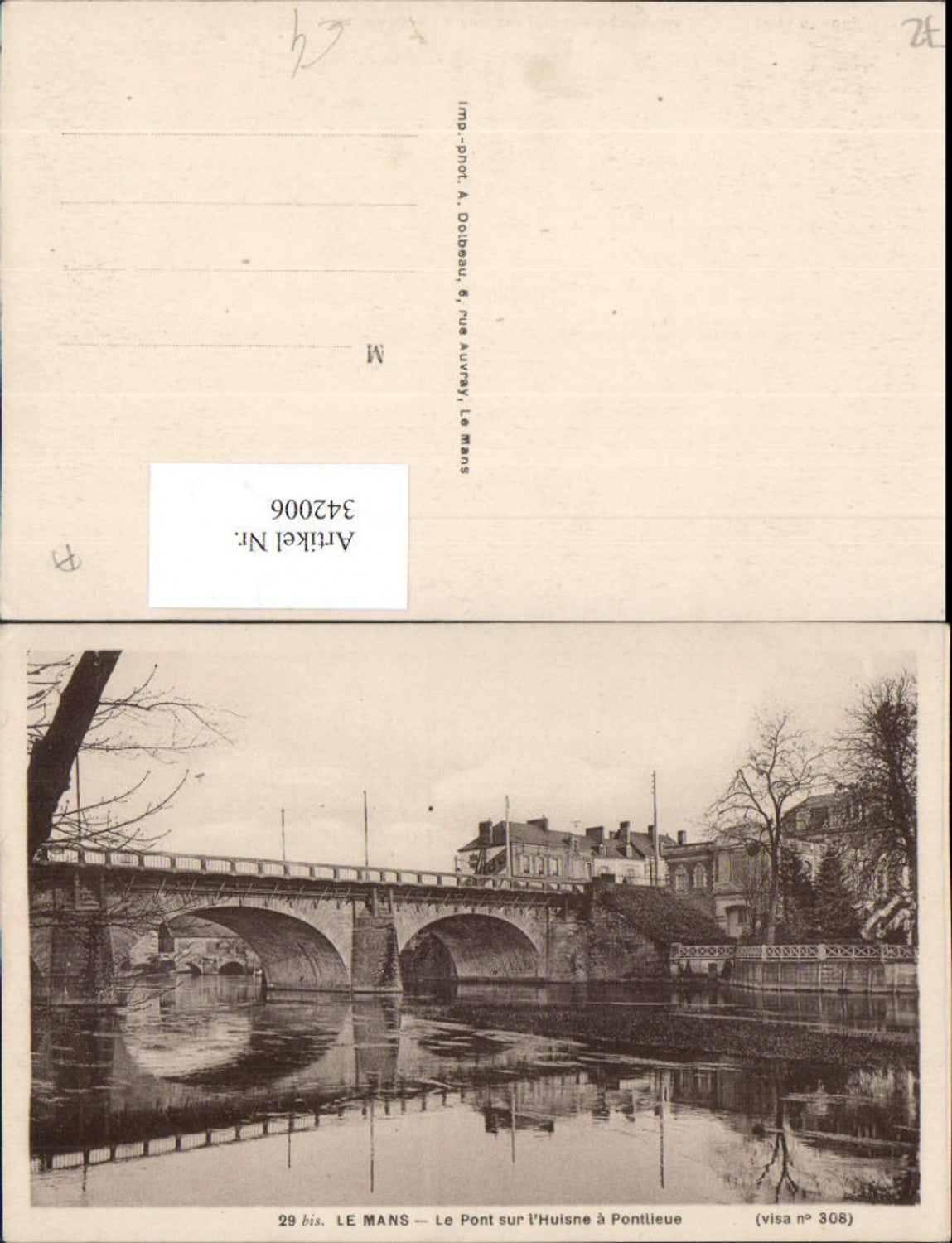 342006,Pays de la Loire Sarthe Le Mans Le Pont sur l'Huisne a Pontlieue bridge