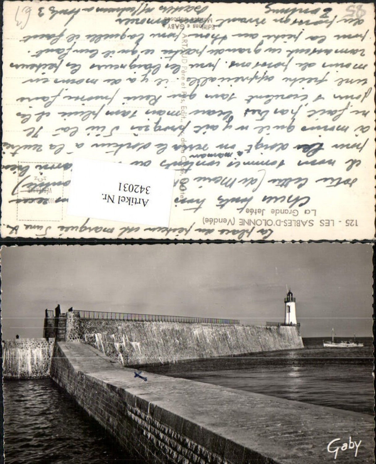 342031,Pays de la Loire Vendee Les Sables-d'Olonne La Grande Jetee Hafenmole Leuchtturm