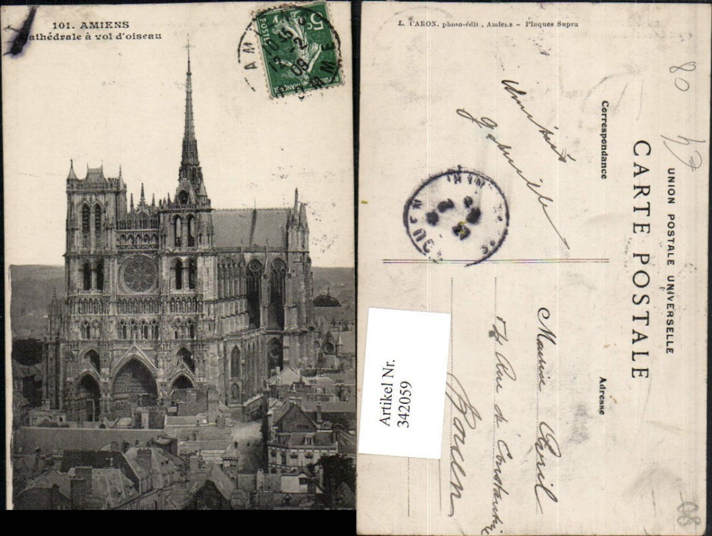 342059,Picardie Somme Amiens Cathedrale a vol d'oiseau Kirche