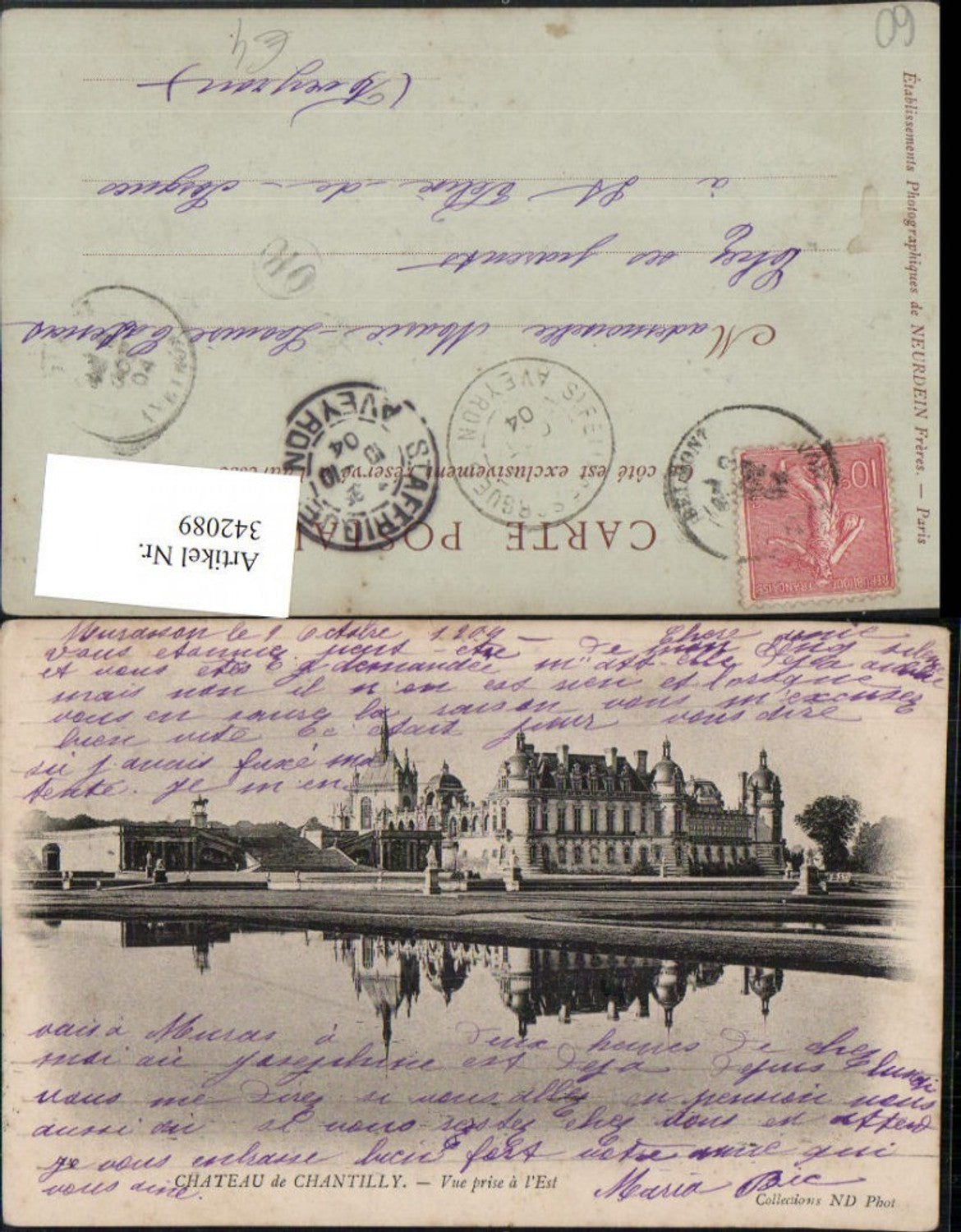 342089,Picardie Oise Chateau de Chantilly Castle