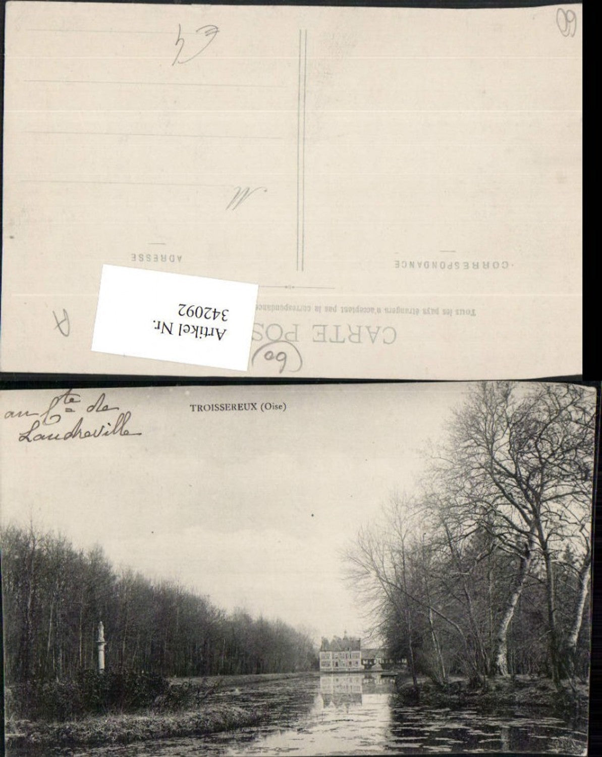 342092,Picardie Oise Troissereux Blick zum Schloss