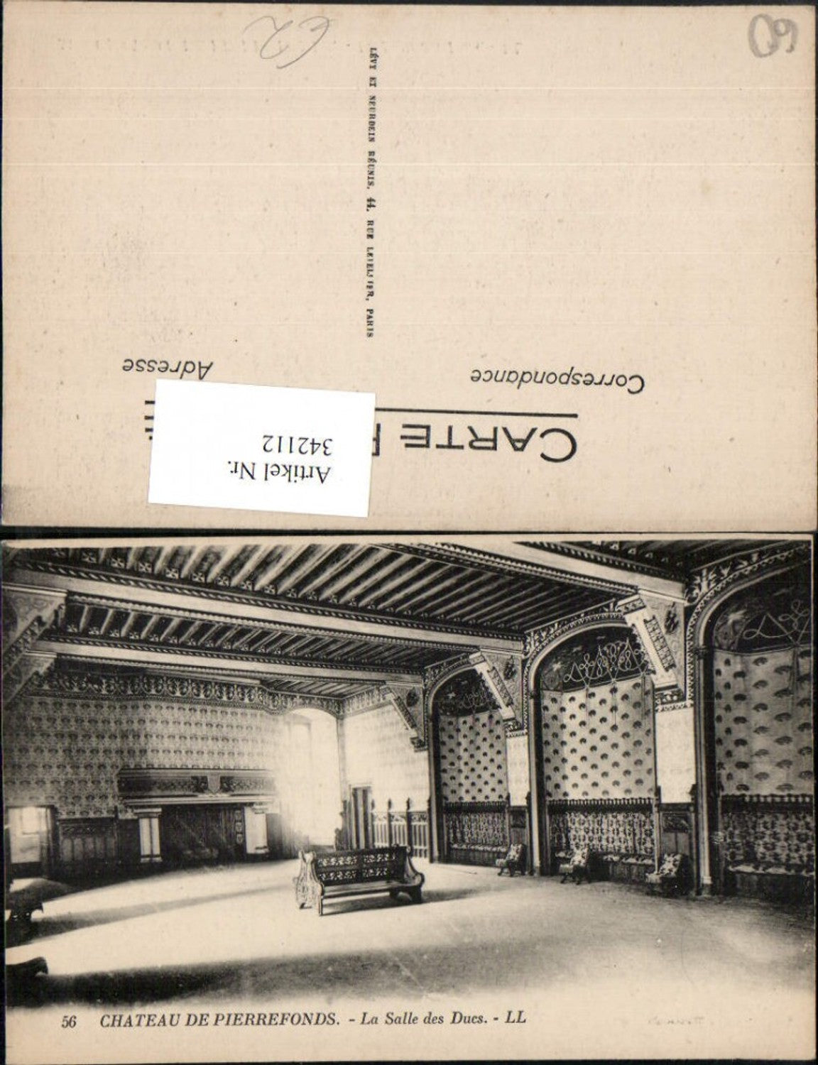 342112,Picardie Oise Chateau de Pierrefonds Salle des Ducs Schloss Saal