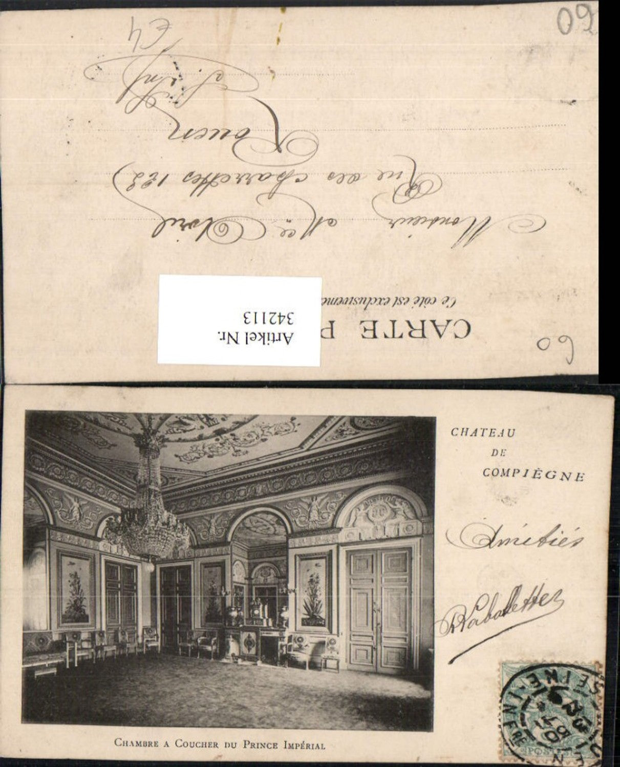342113,Picardie Oise Chateau de Compiegne Chambre a Coucher du Prince Imperial Schloss