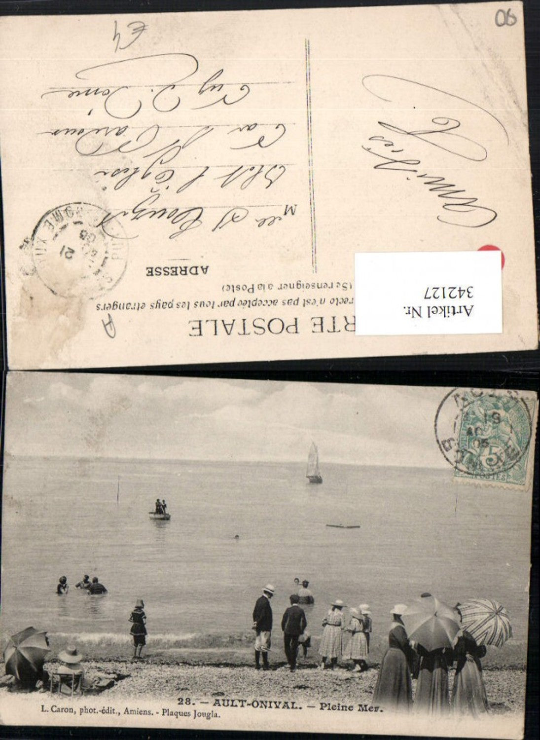 342127,Picardie Somme Ault-Onival Pleine Mer Strand Strandleben