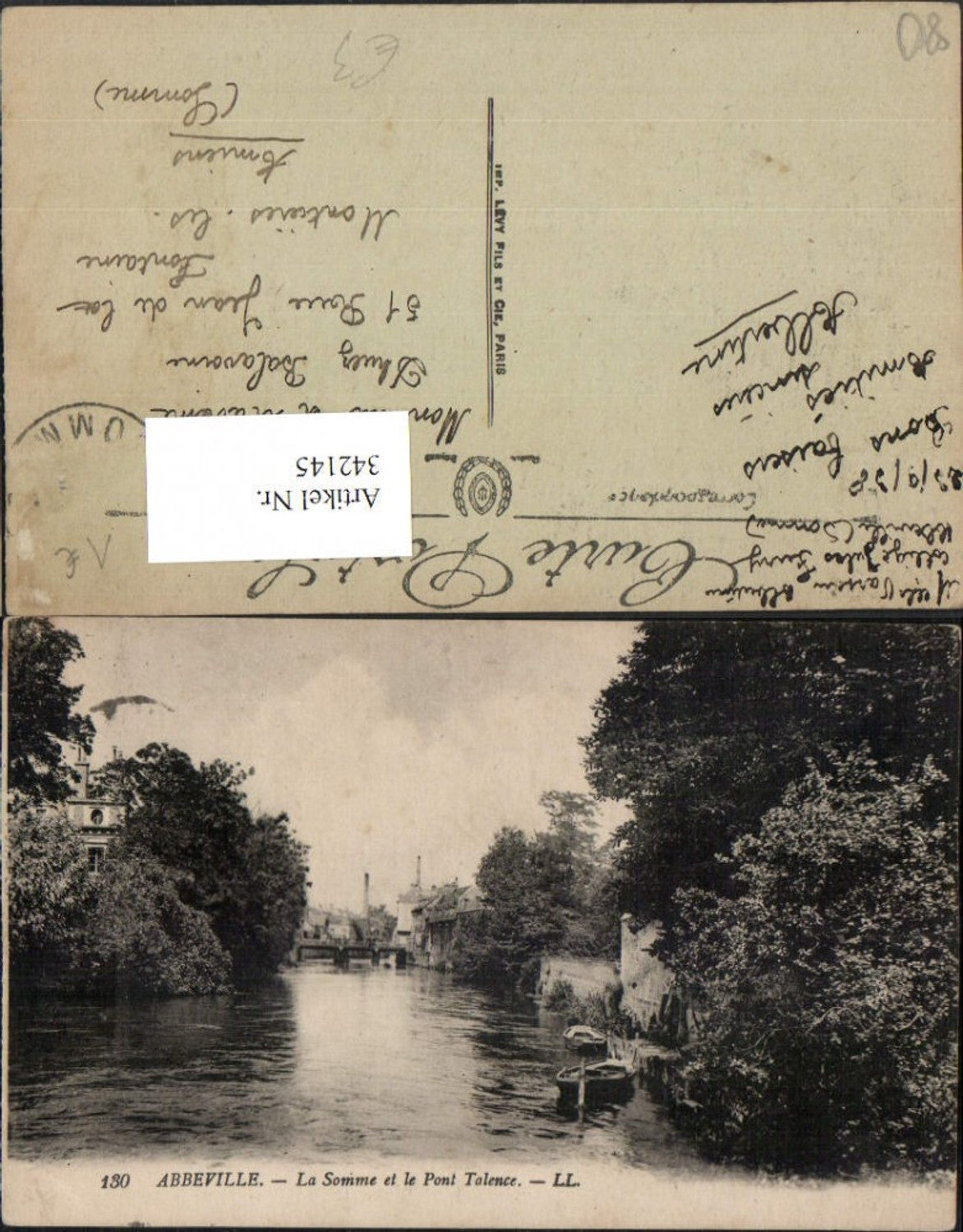 342145,Picardie Somme Abbeville La Somme et le Pont Talence Fluss