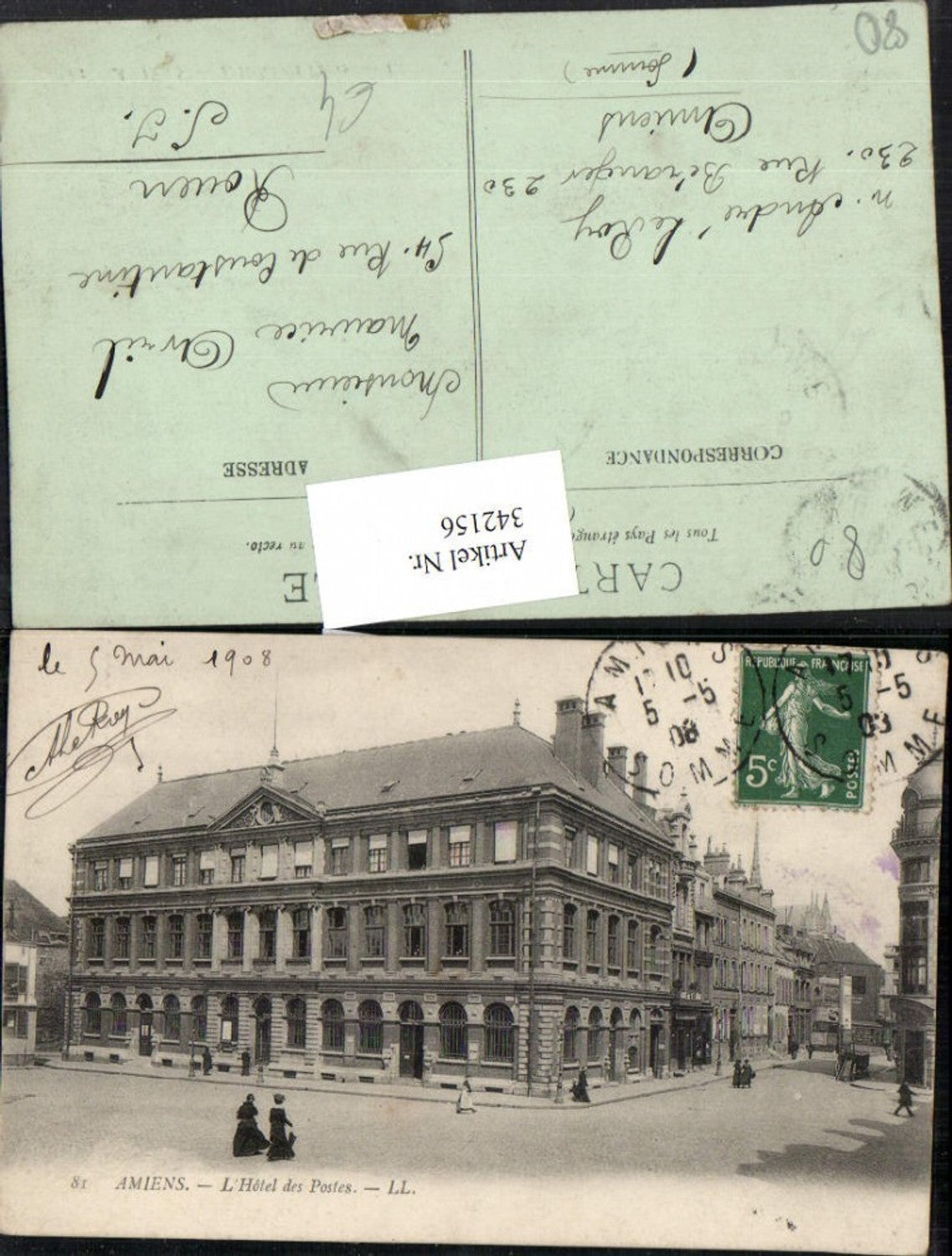 342156,Picardie Somme Amiens L'Hotel des Postes Postgebäude