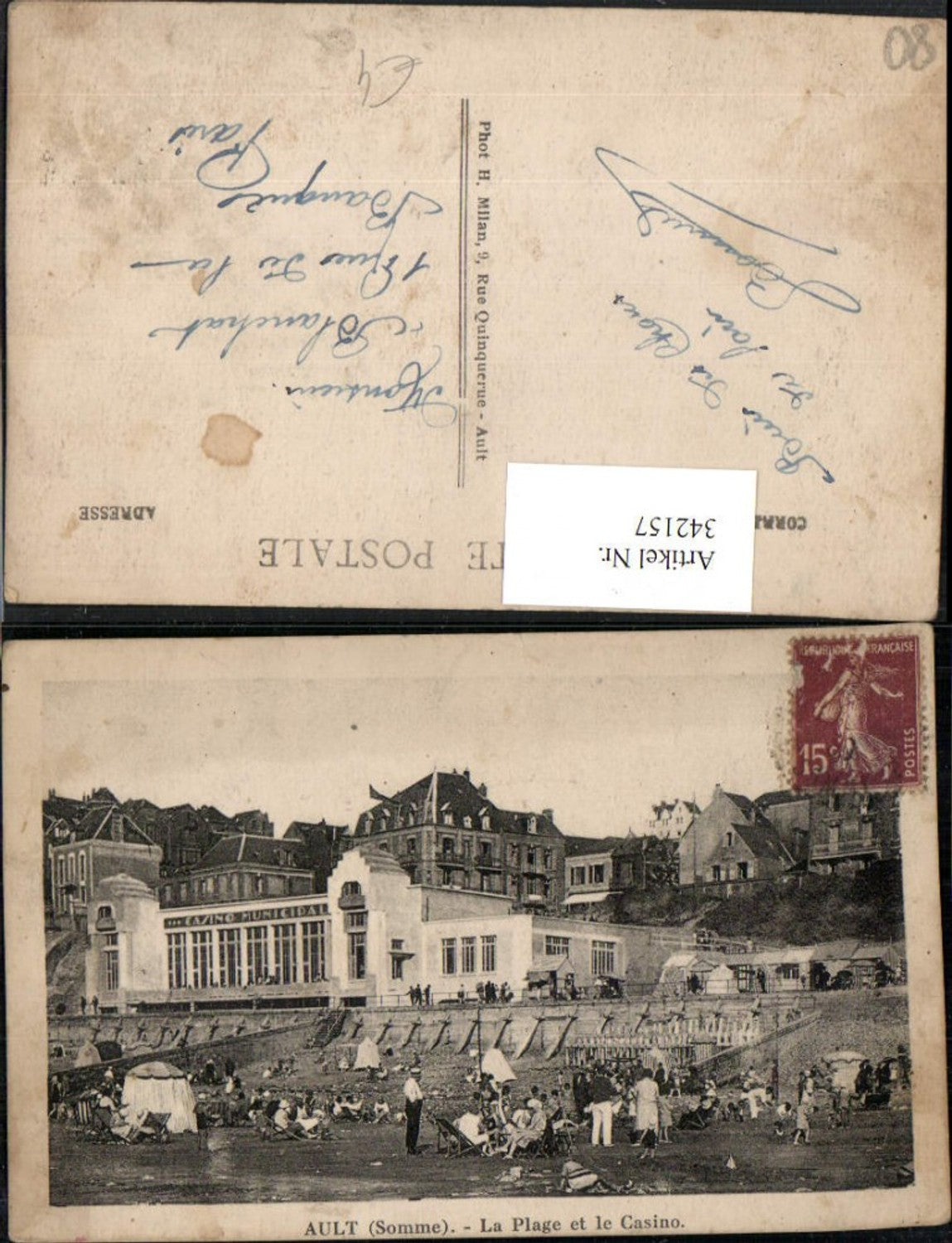 342157,Picardie Somme Ault La Plage et le Casino Strand Strandleben