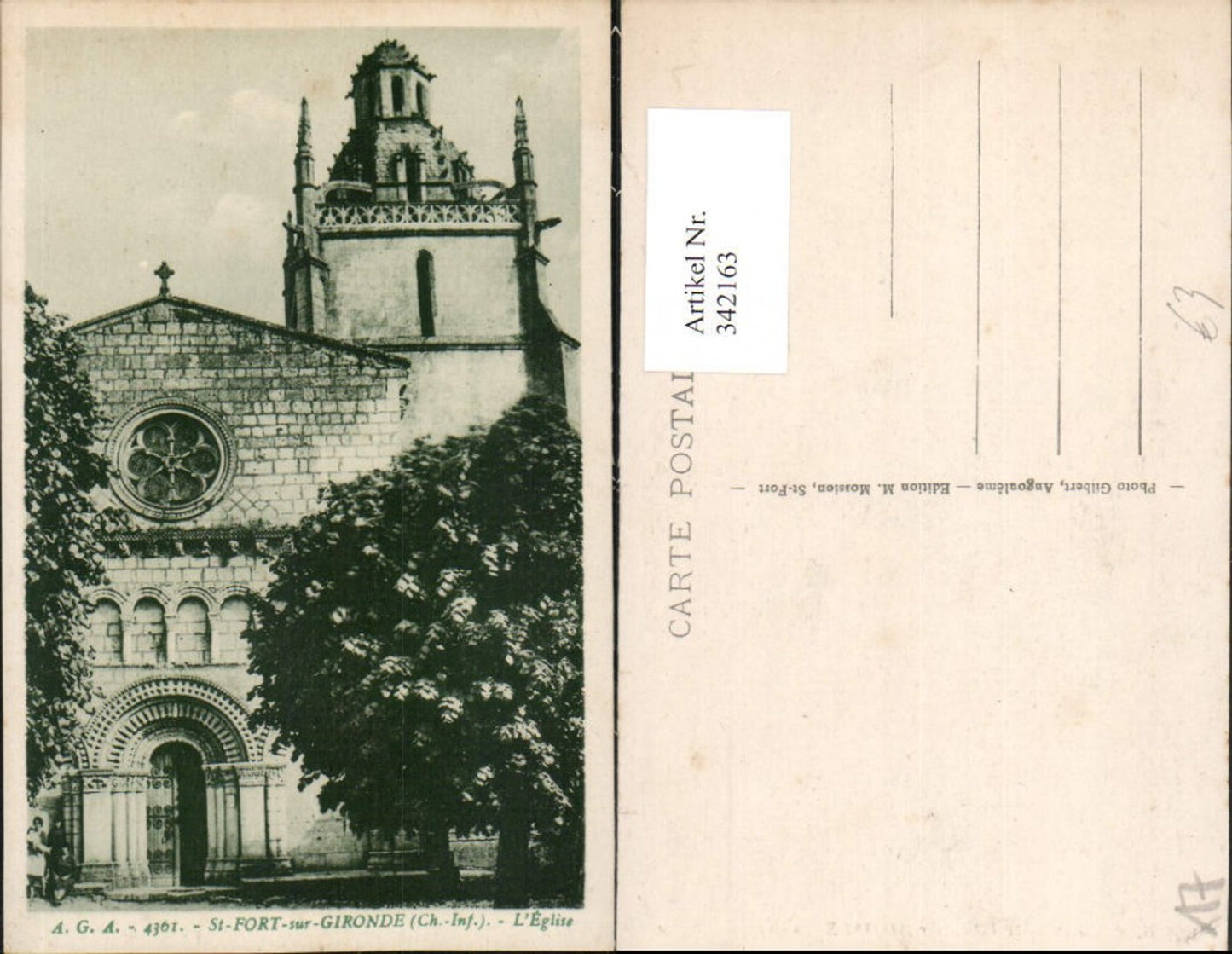342163,Poitou-Charentes Charente-Maritime St-Fort-sur-Gironde l'Eglise Kirche