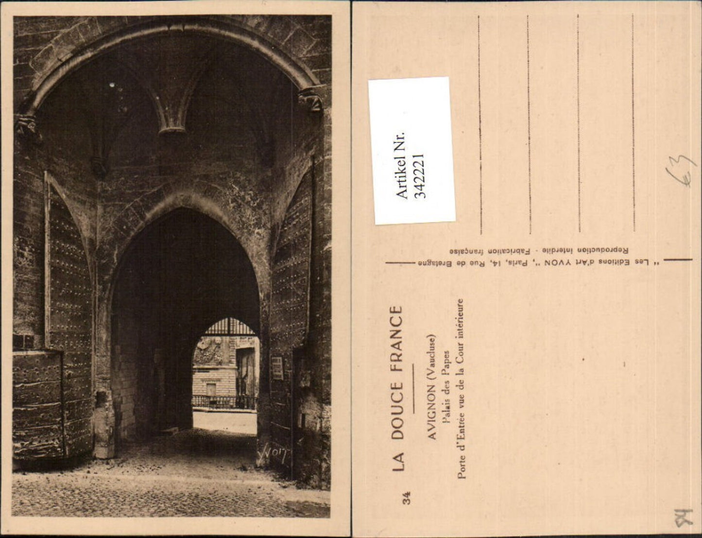 342221,Provence-Alpes-Cote-Azur Vaucluse Avignon Palais des Papes Porte Entree Entrance
