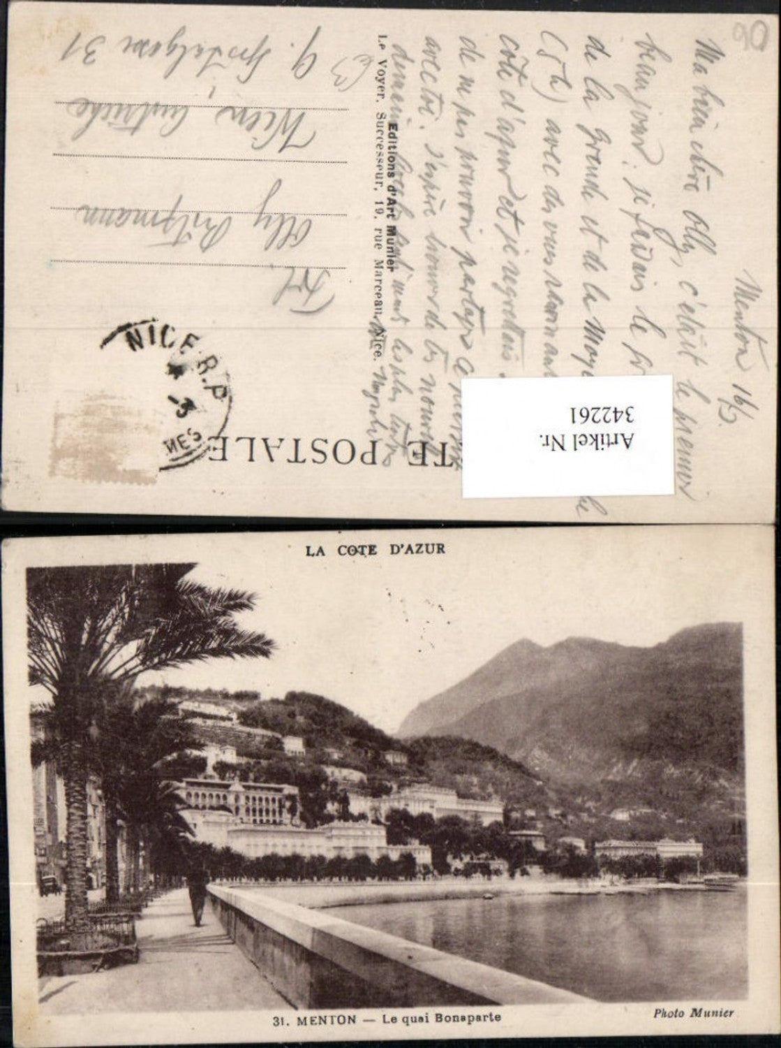 342261,Provence-Alpes-Cote-Azur Alpes-Maritimes Menton Le quai Bonaparte Promenade