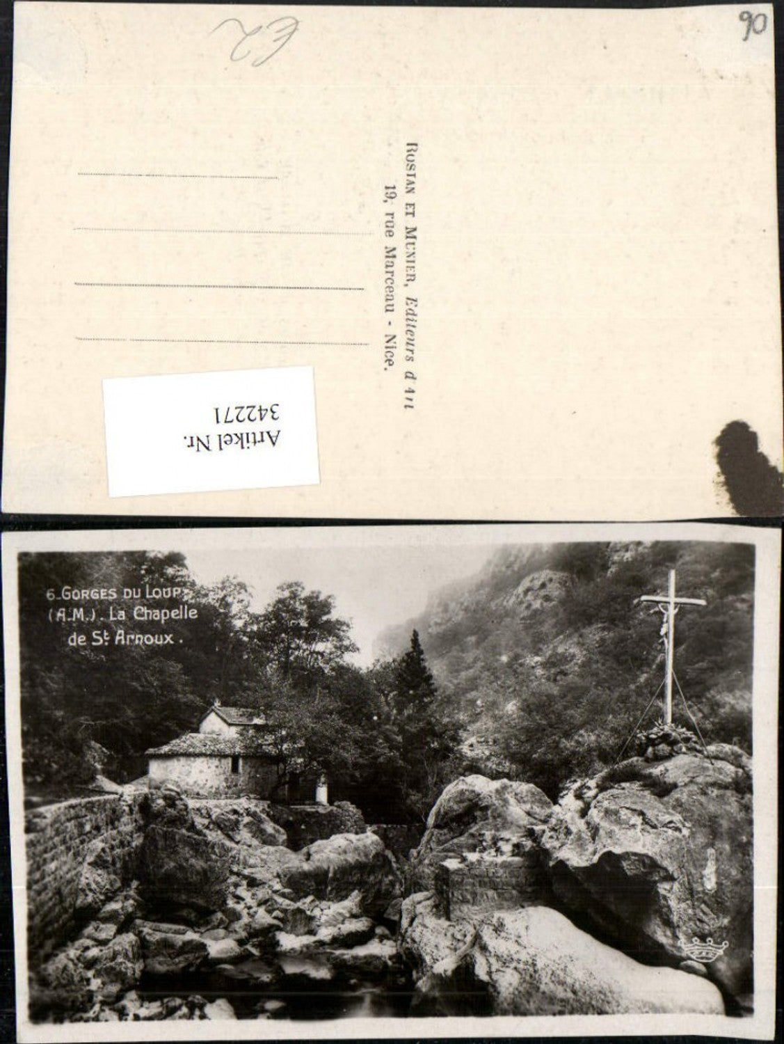 342271,Provence-Alpes-Cote-Azur Alpes-Maritimes Gorges du Loup La Chapelle St. Arnoux Kapelle