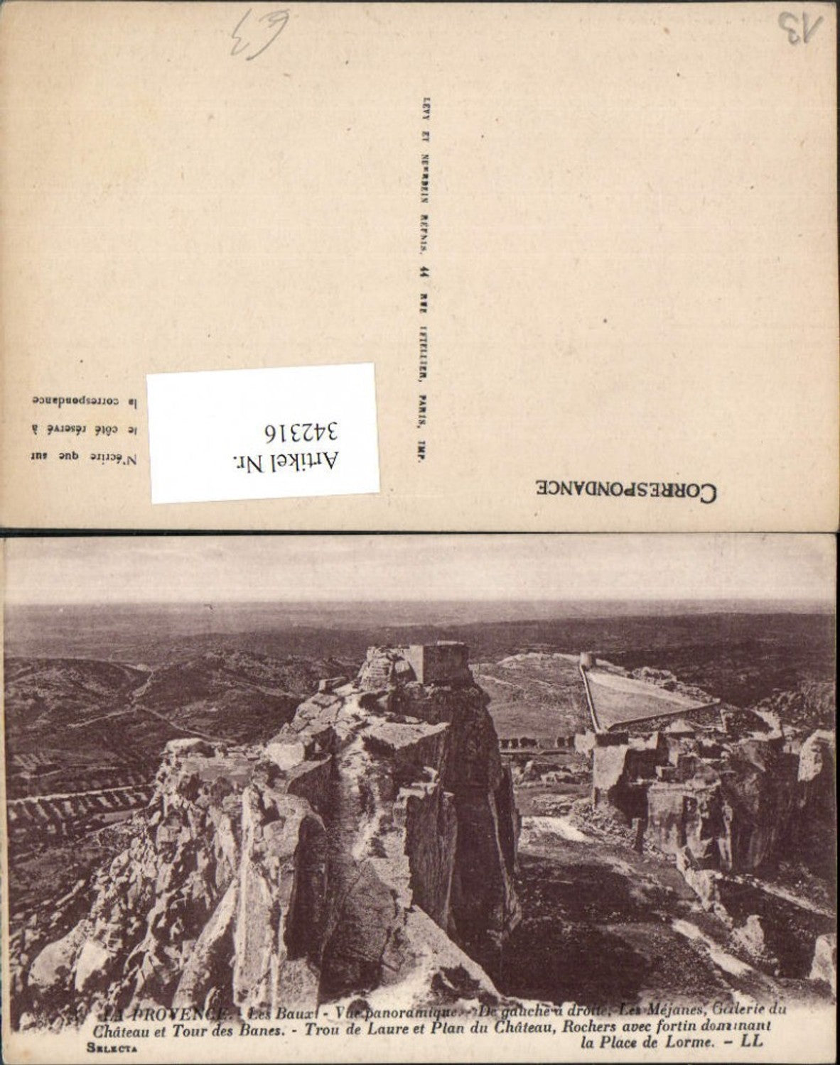 342316,Provence-Alpes-Cote-Azur Bouches-de-Rhone Les Baux Galerie du Chateau et Tour des Banes