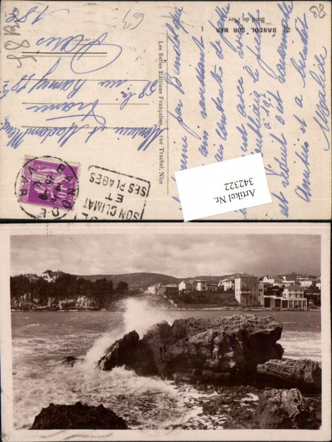 342322,Provence-Alpes-Cote-Azur Var Bandol sur Mer Bord de Mer Brandung Felsen