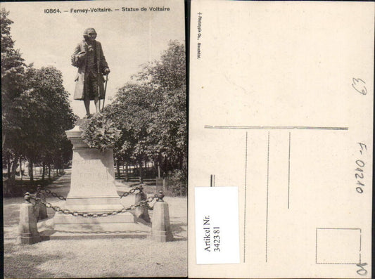 342381,Rhone-Alpes Ain Ferney-Voltaire Statue de Voltaire Denkmal