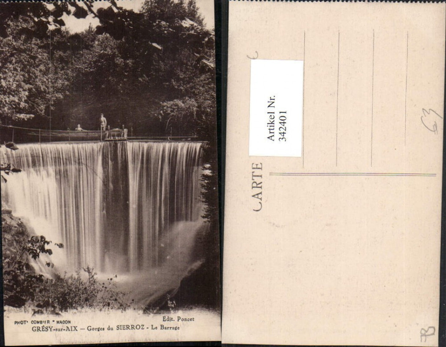342401,Rhone-Alpes Savoie Gresy-sur-Aix Gorges du Sierroz Le Barrage Sperre Wasserfall