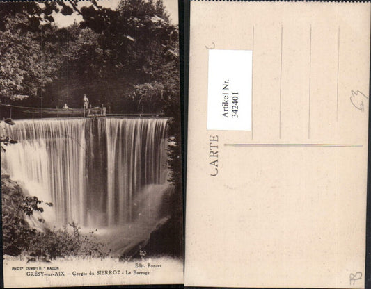 342401,Rhone-Alpes Savoie Gresy-sur-Aix Gorges du Sierroz Le Barrage Sperre Wasserfall