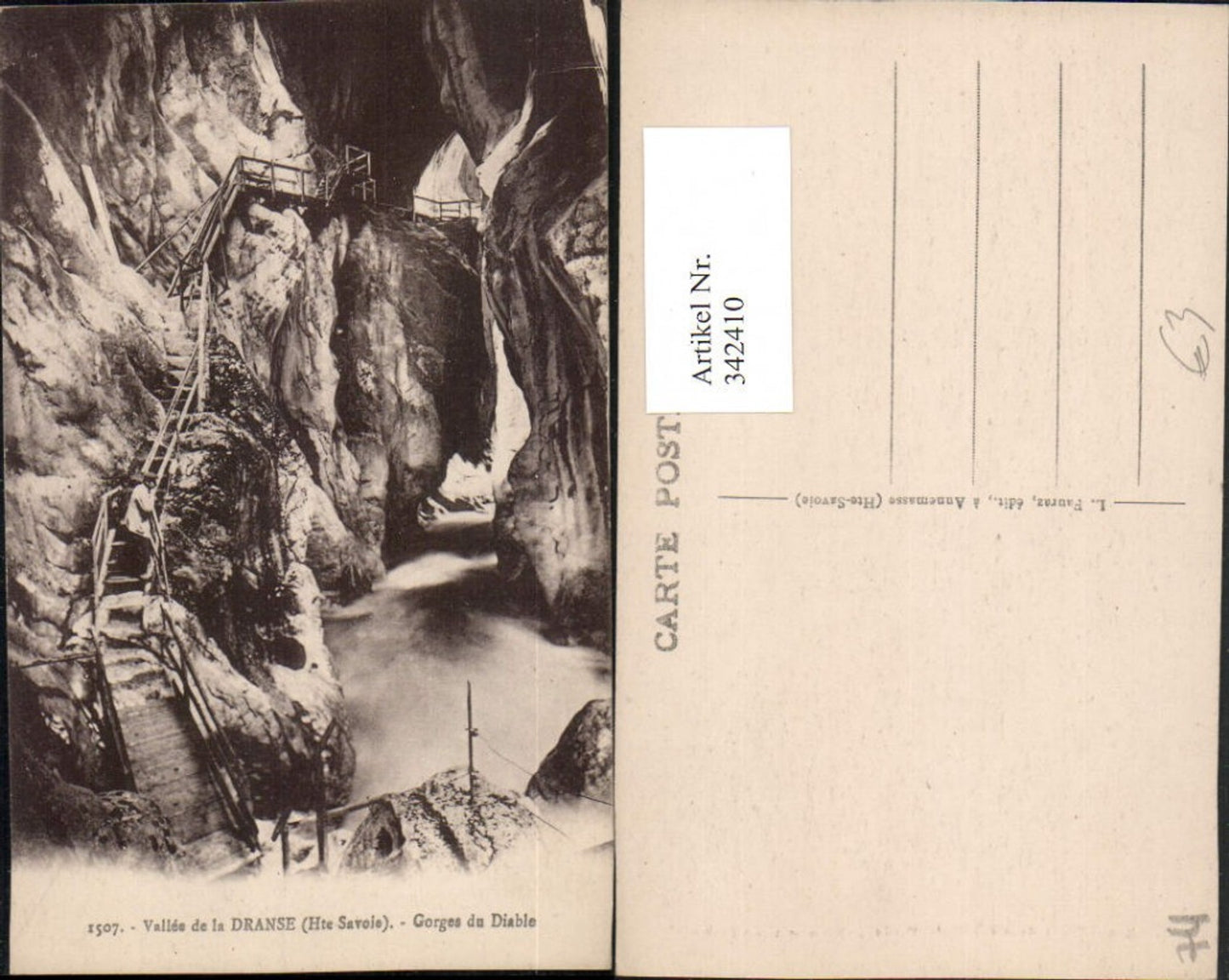 342410,Rhone-Alpes Haute-Savoie Vallee de la Dranse Gorges du Diable Schlucht Klamm