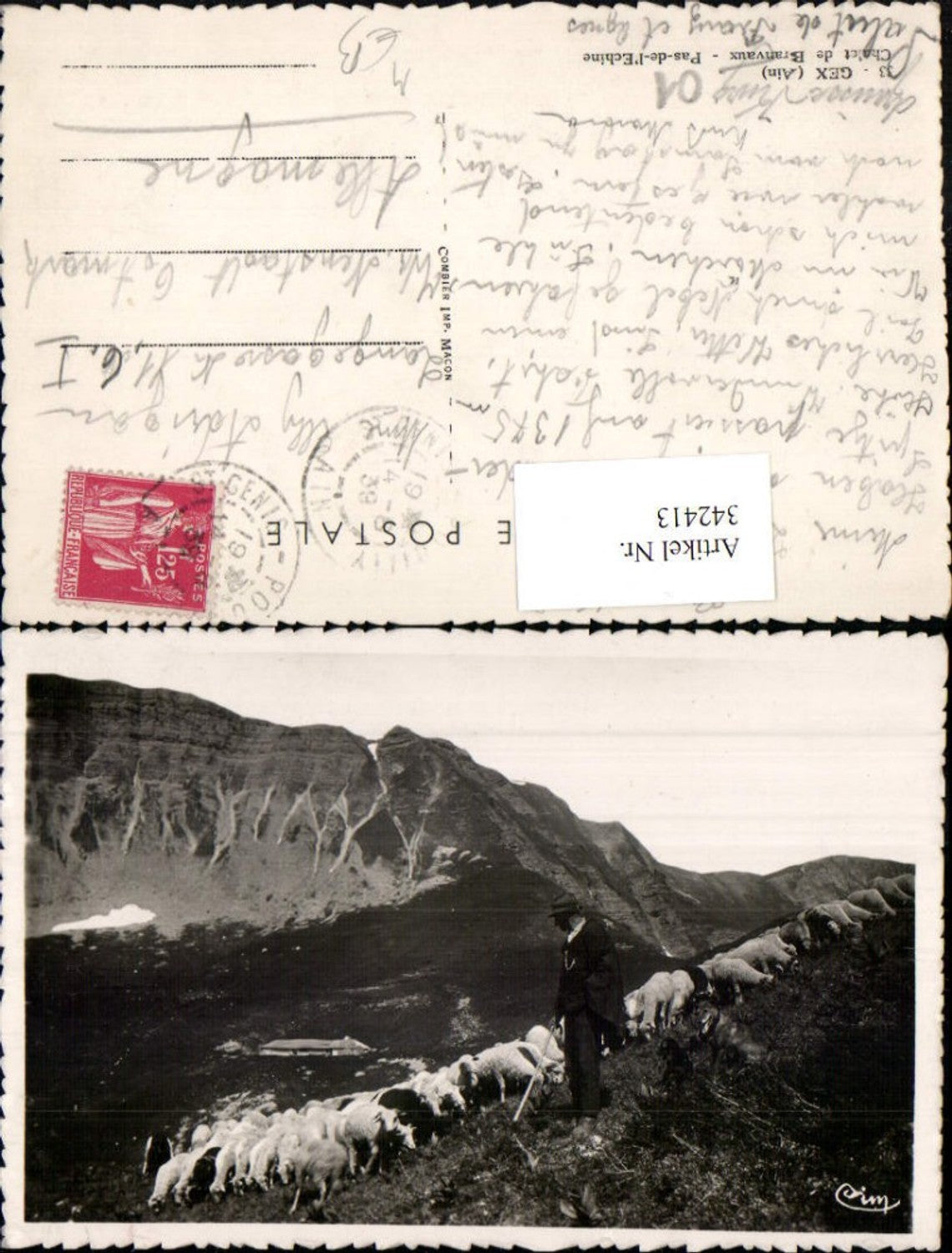 342413,Rhone-Alpes Ain Gex Chalet de Branvaux Pas-de-l'Echine Hirte Schäfer Bergkulisse