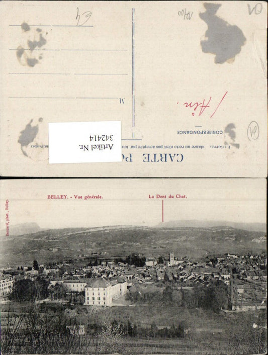 342414,Rhone-Alpes Ain Belley Vue generale Totale et La Dent du Chat