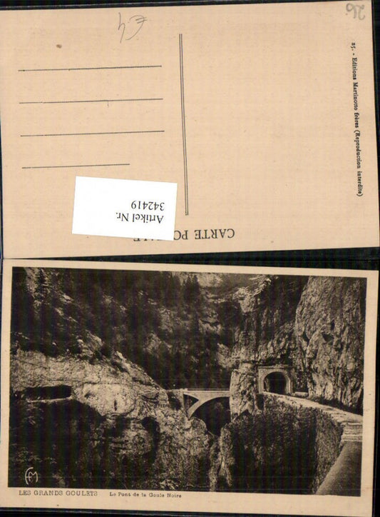 342419,Rhone-Alpes Drome Les Grands Goulets Le Pont de la Goule Noire Brücke