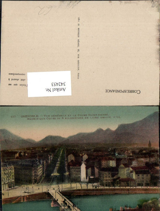 342453,Rhone-Alpes Isere Grenoble Vue Generale et le cours Saint-Andre Teilansicht Brücke