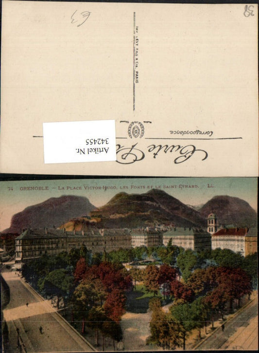 342455,Rhone-Alpes Isere Grenoble La Place Victor-Hugo les Forts et le Saint-Eynard