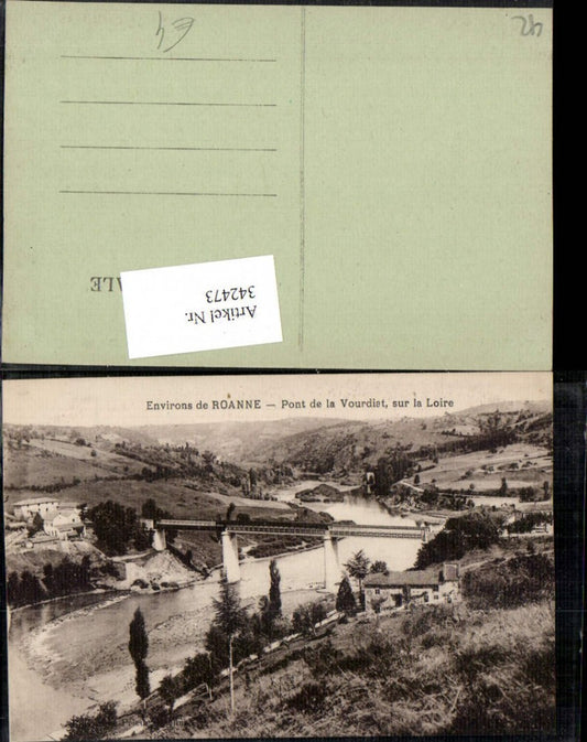 342473,Rhone-Alpes Loire Roanne Pont de la Vourdiat sur la Loire Brücke