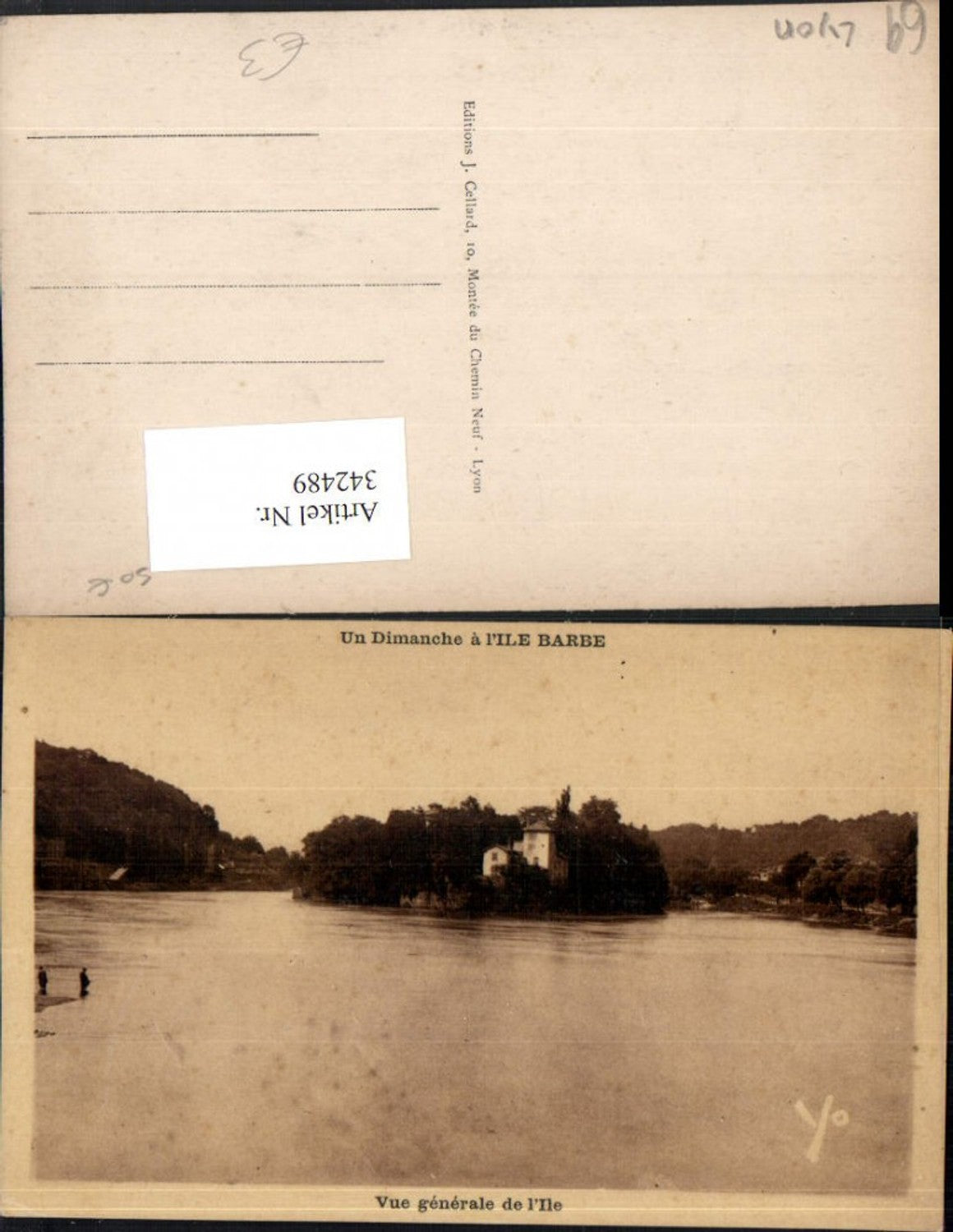 342489,Rhone-Alpes Rhone Ile Barbe Vue generale de l'Ile Insel