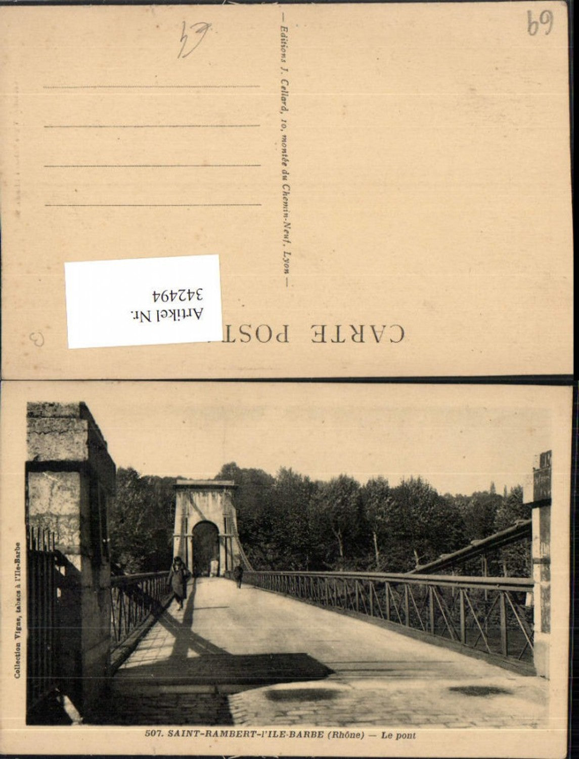 342494,Rhone-Alpes Rhone Saint-Rambert-l'Ile-Barbe Le pont Brücke