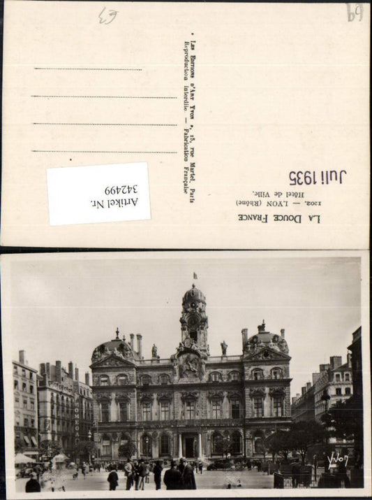 342499,Rhone-Alpes Rhone Lyon Hotel de Ville Rathaus