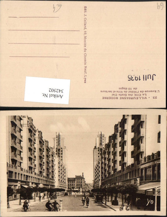 342502,Rhone-Alpes Rhone Villeurbanne Moderne Avenue de l'Hotel de Ville Straßenansicht