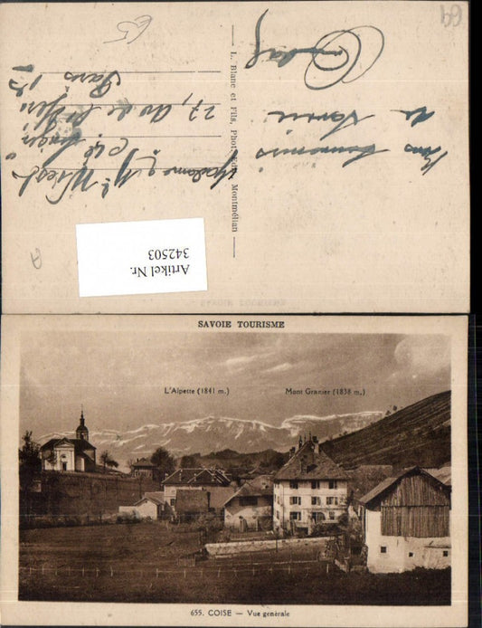 342503,Rhone-Alpes Rhone Coise Vue generale Teilansicht Kirche Bergkulisse