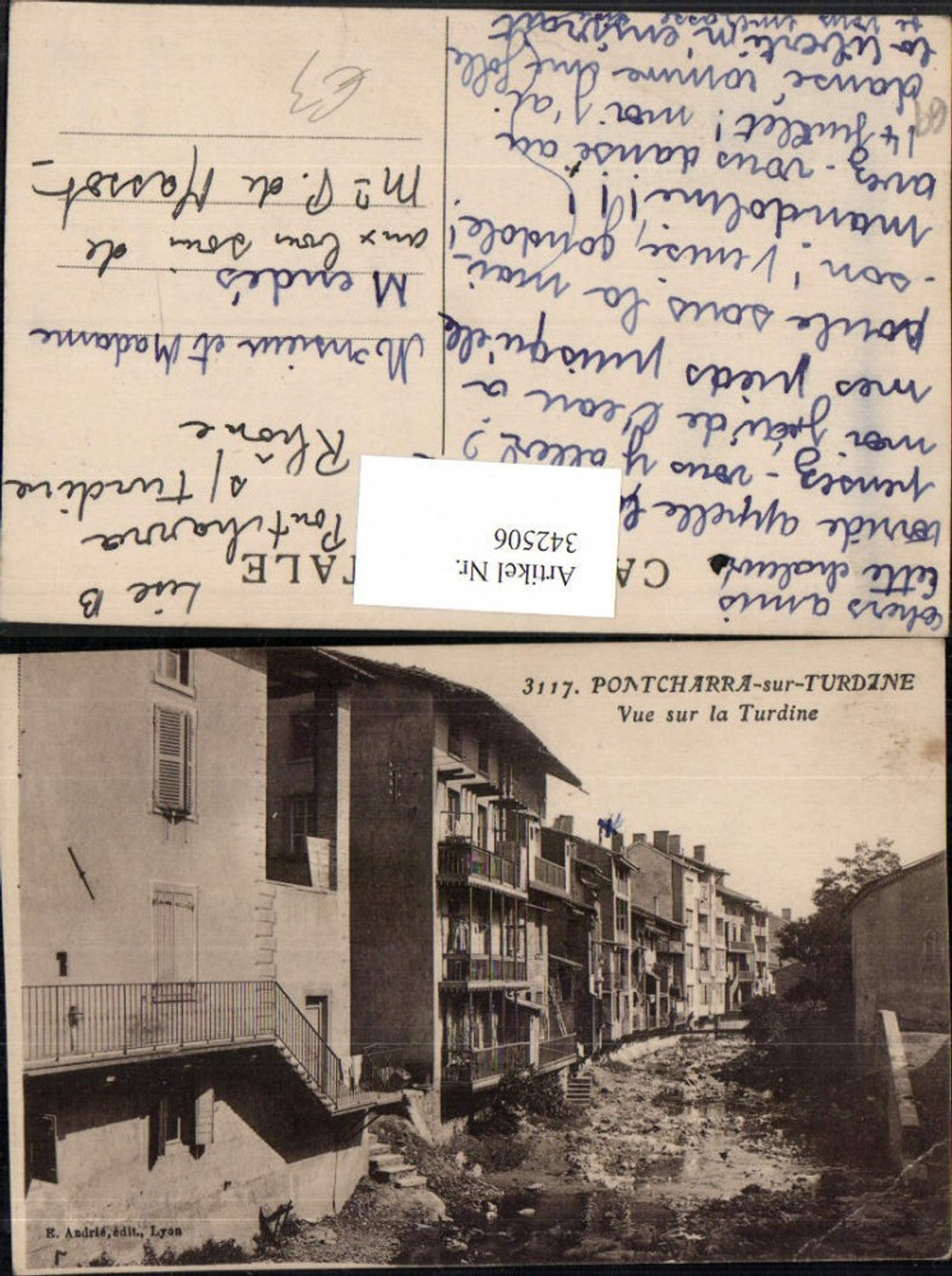 342506,Rhone-Alpes Rhone Pontcharra-sur-Turdine Vue sur la Turdine Häuser