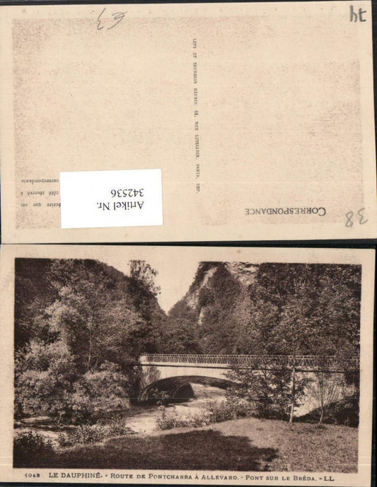 342536,Rhone-Alpes Haute-Savoie Dauphine Route de Pontcharra a Allevard Pont sur le Breda Brücke