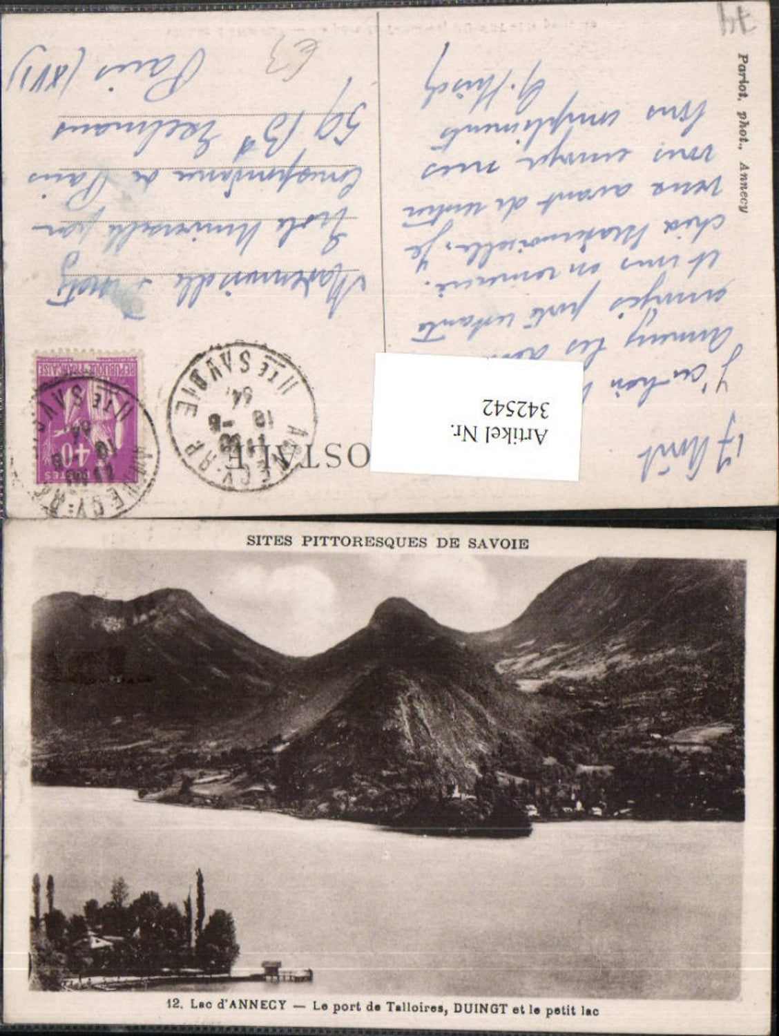 342542,Rhone-Alpes Haute-Savoie Lac d'Annecy Le port de Talloires Duingt et le petit lac Bergkulisse