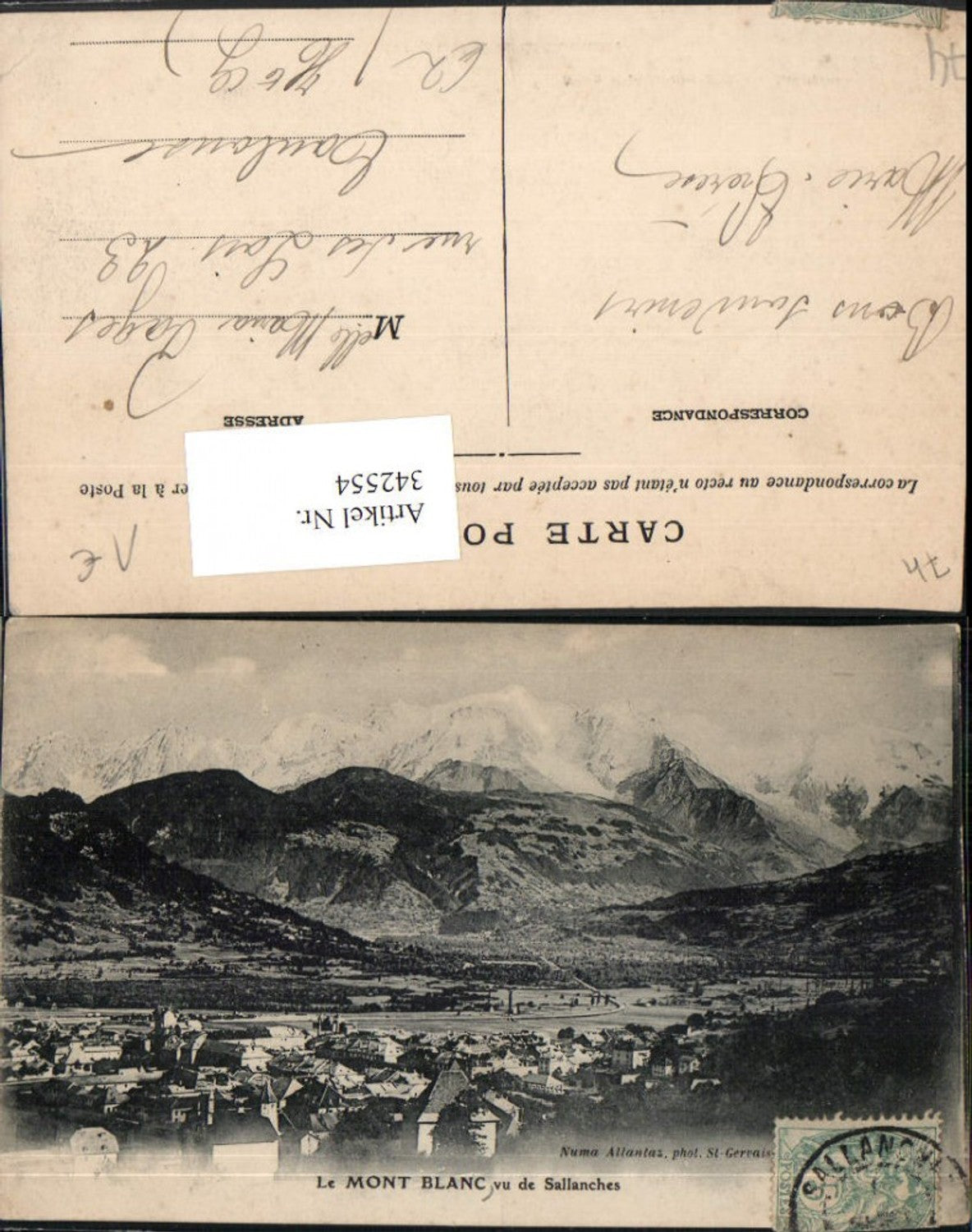 342554,Rhone-Alpes Haute-Savoie Le Mont Blanc vu de Sallanches Bergkulisse