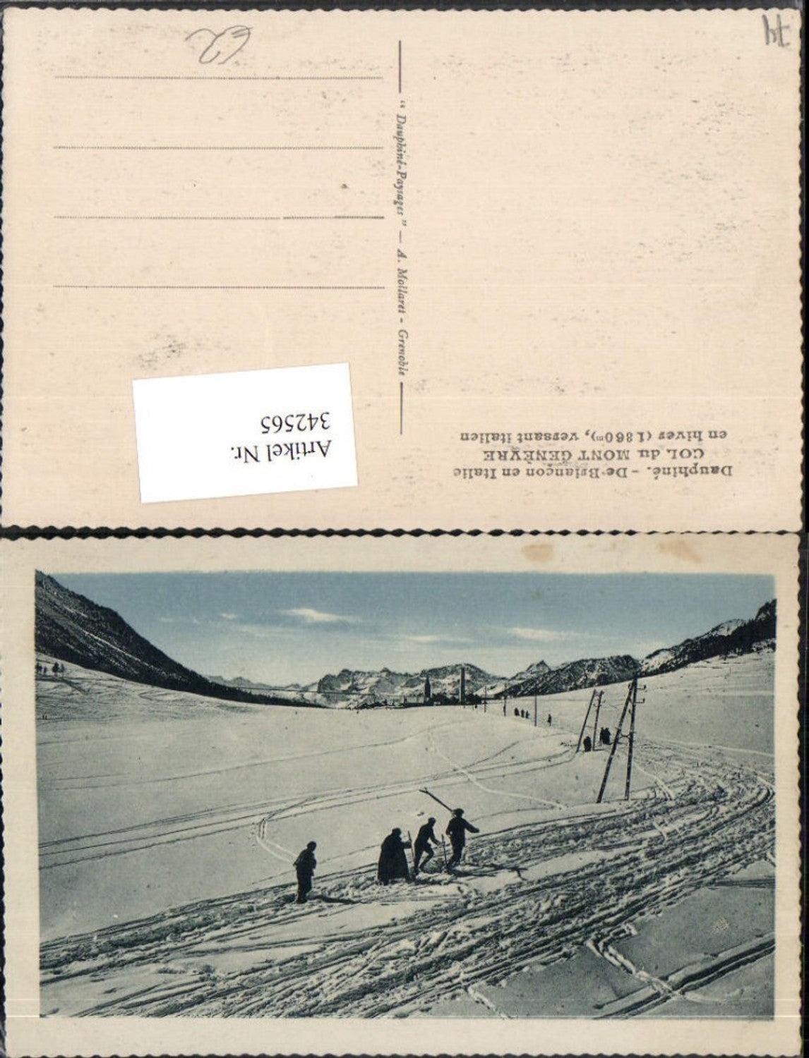 342565,Rhone-Alpes Haute-Savoie Dauphine De Briancon en Italie Col du Mont Genevre Winterbild