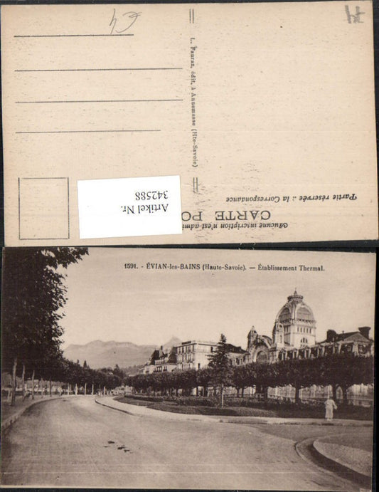 342588,Rhone-Alpes Haute-Savoie Evian-les-Bains Etablissement Thermal Straßenansicht