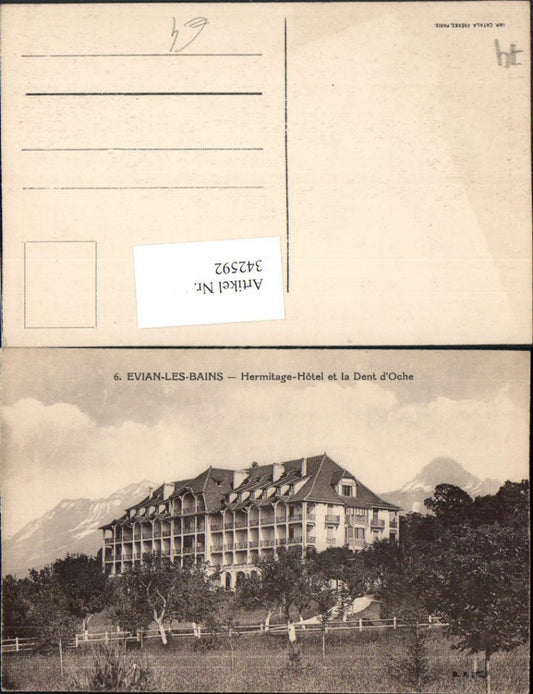 342592,Rhone-Alpes Haute-Savoie Evian-les-Bains Hermitage-Hotel et la Dent d'Oche