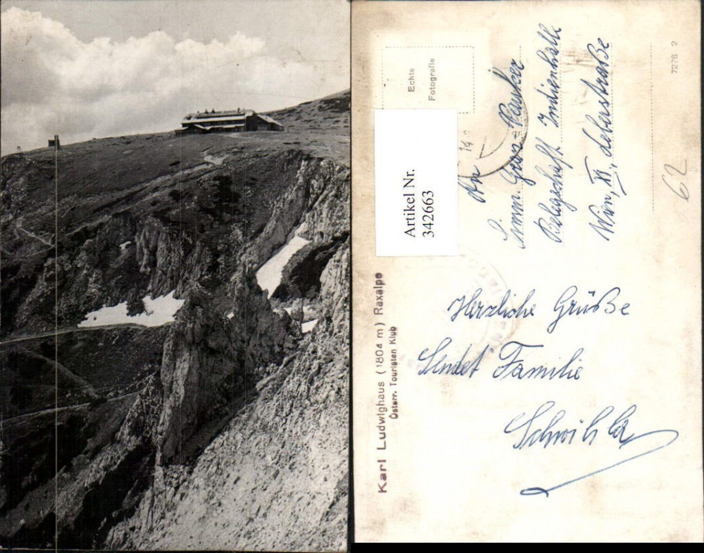342663,Raxalpe Karl Ludwighaus Berghütte b. Reichenau