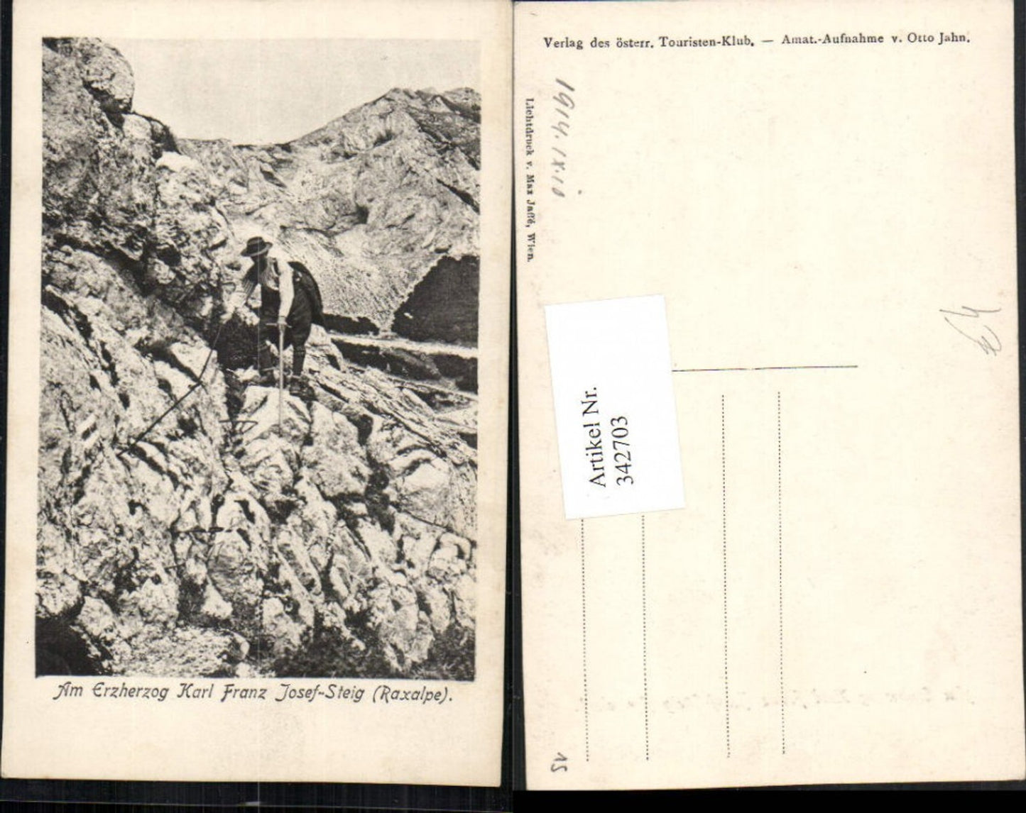 342703,Raxalpe Am Erzherzog Karl Franz Josef-Steig b. Reichenau Bergsteiger